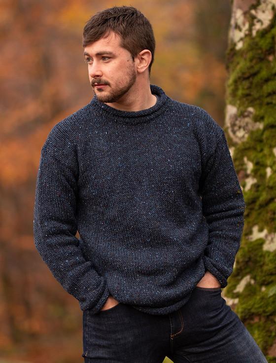 Aran Cashmere Gents Roll Neck Sweater