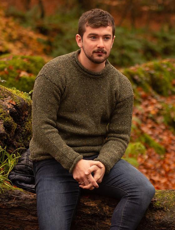 aran cashmere Gents Roll Neck Sweater