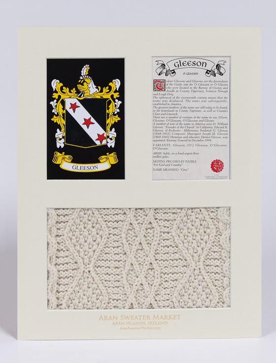 Aran Cashmere Gleeson Clan Aran & History Display