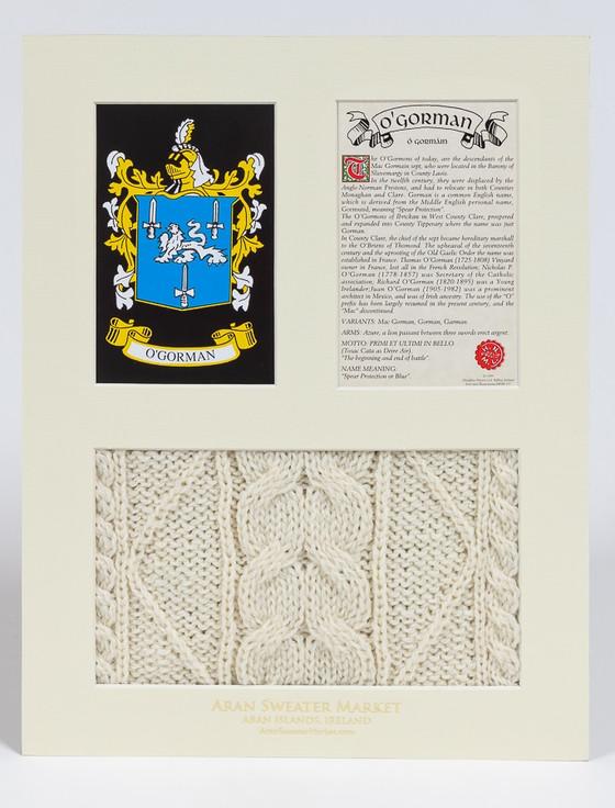 Aran Cashmere Gorman Clan Aran & History Display