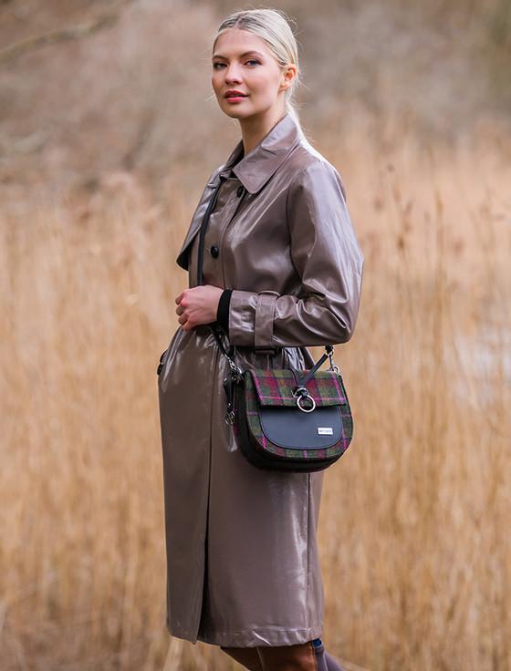 Aran Cashmere Grace Tweed Bag - Green Red Pink
