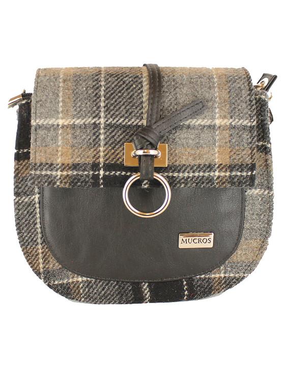 Aran Cashmere Grace Tweed Bag - Grey & Black