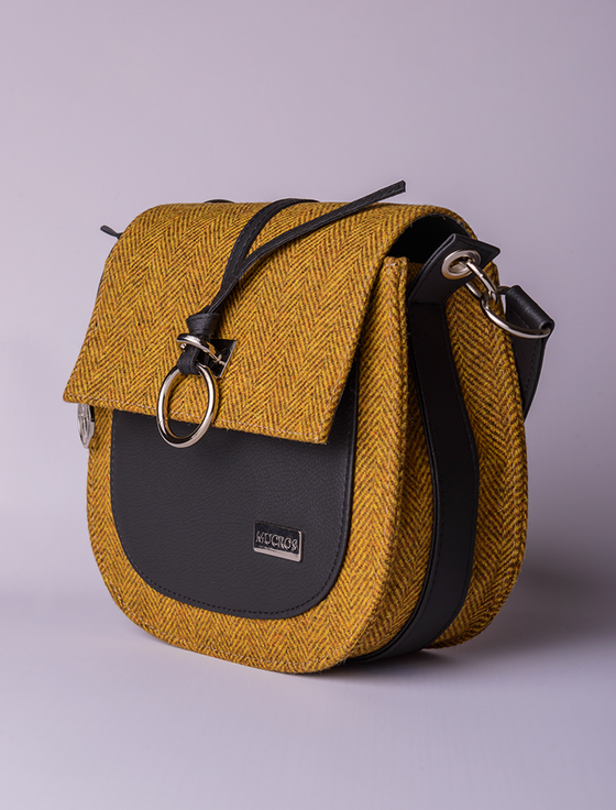 Aran Cashmere Grace Tweed Bag - Mustard