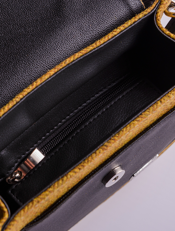 Aran Cashmere Grace Tweed Bag - Mustard