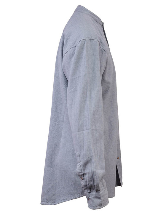 Aran Cashmere Grandfather Shirt - Cloud