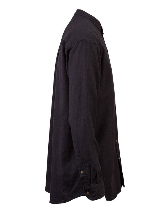 Aran Cashmere Grandfather Shirt - Motor Black