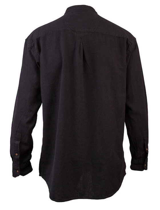Aran Cashmere Grandfather Shirt - Motor Black