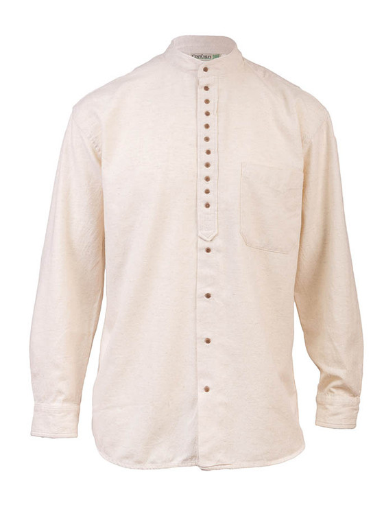 Aran Cashmere Grandfather Shirt - Stone