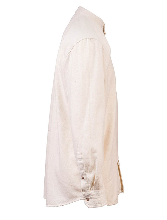 Aran Cashmere Grandfather Shirt - Stone