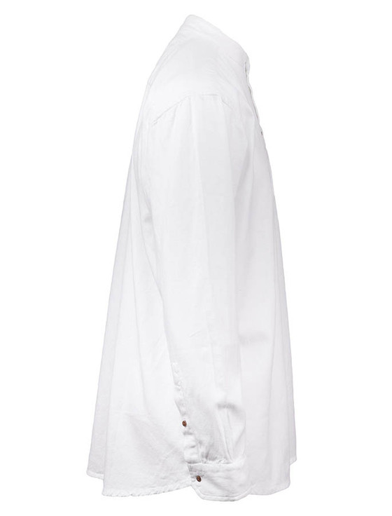 Aran Cashmere Grandfather Shirt - White