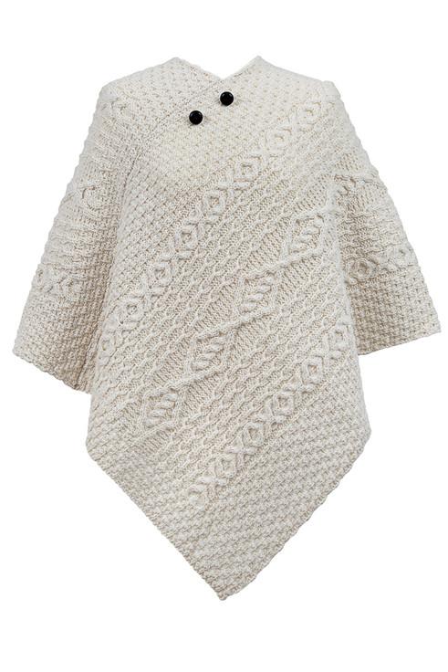 aran cashmere Gray Clan Aran Poncho