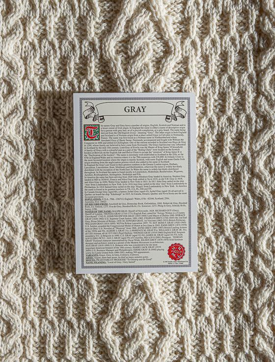 Aran Cashmere Gray Clan Aran Throw