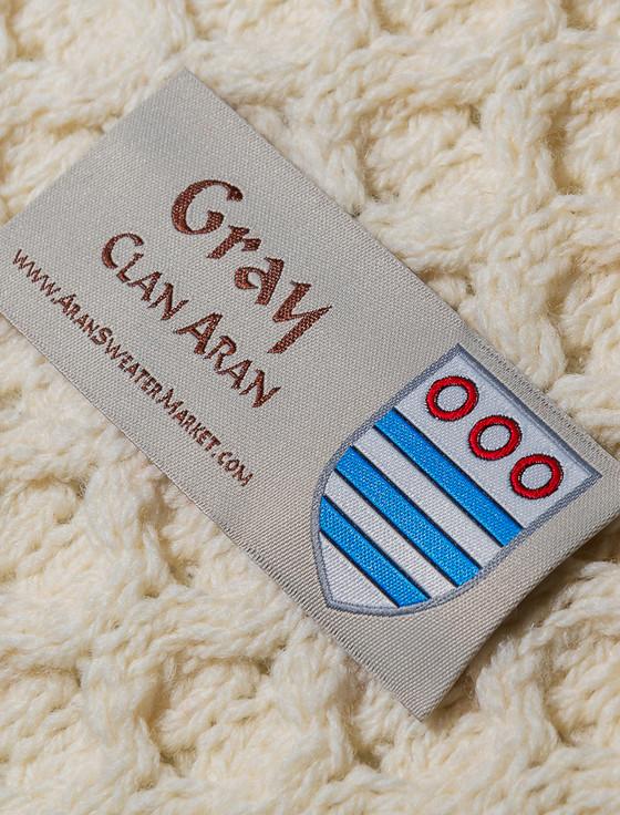 Aran Cashmere Gray Clan Aran Throw