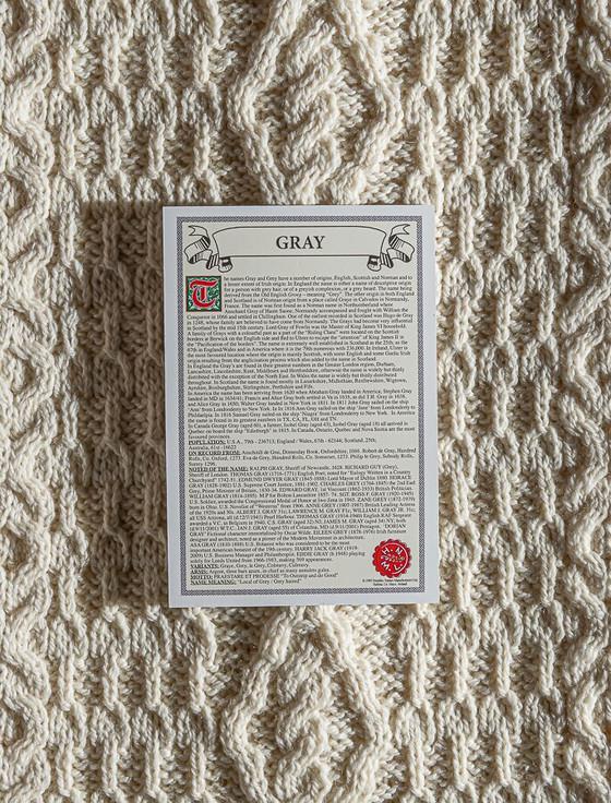 Aran Cashmere Gray Clan Scarf