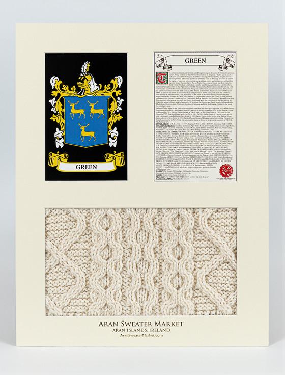 Aran Cashmere Green Clan Aran & History Display