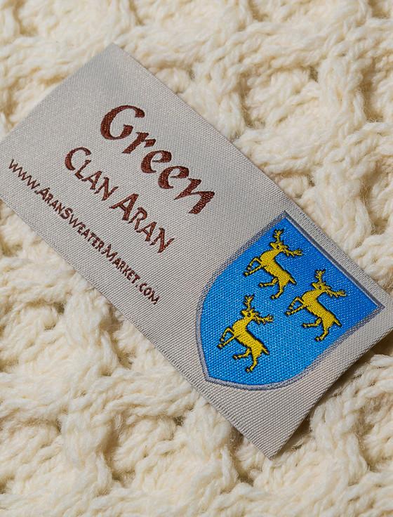 Aran Cashmere Green Clan Aran Poncho