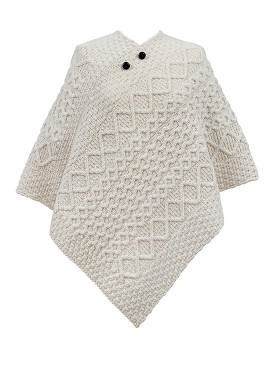 aran cashmere Green Clan Aran Poncho