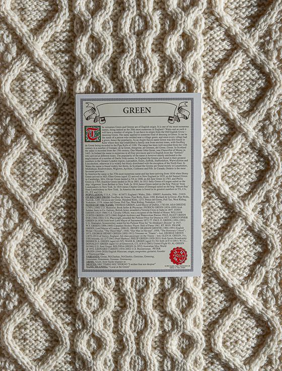 Aran Cashmere Green Clan Aran Throw