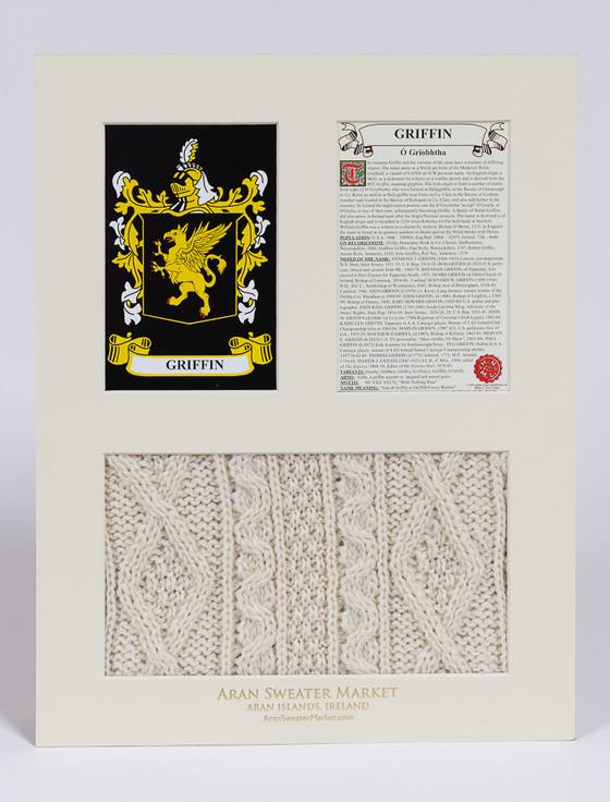Aran Cashmere Griffin Clan Aran & History Display