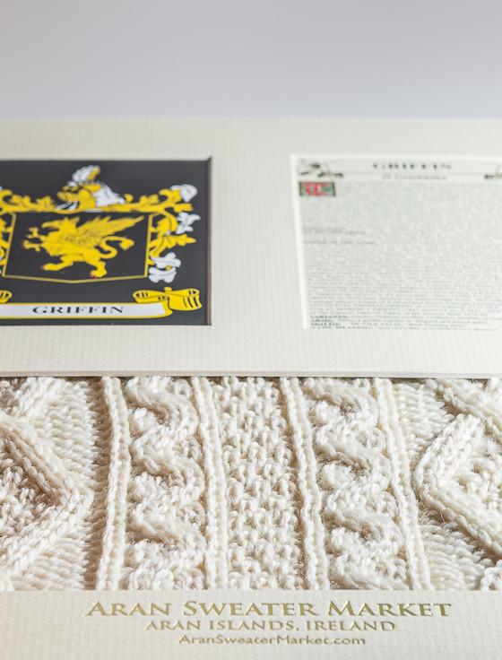 Aran Cashmere Griffin Clan Aran & History Display