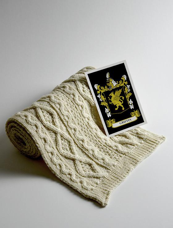 aran cashmere Griffin Clan Scarf