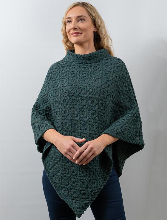 aran cashmere H‎awthorn Patt‎ern‎ Aran Poncho‎‎
