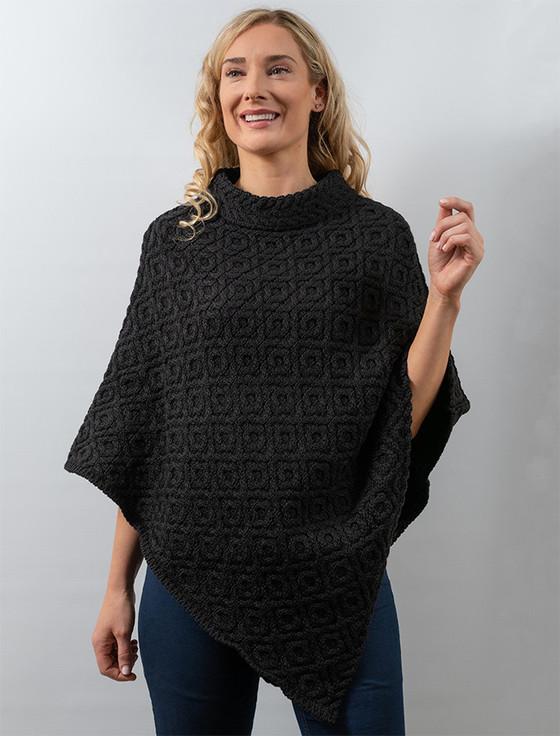 aran cashmere ‎H‎awthorn Patt‎ern ‎Aran Poncho‎
