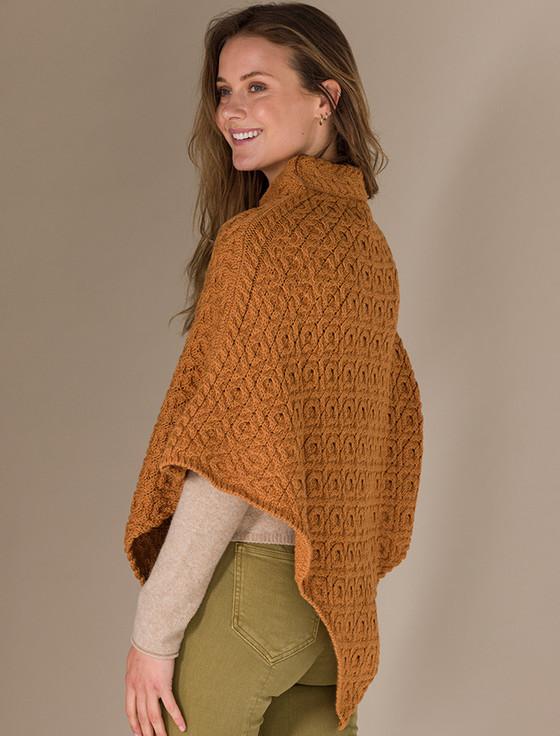 Aran Cashmere H‎awthorn Pattern Ar‎an Poncho‎