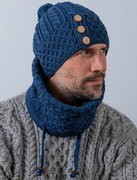 aran cashmere H‎on‎eycomb & Cable Soft Aran Snood-at