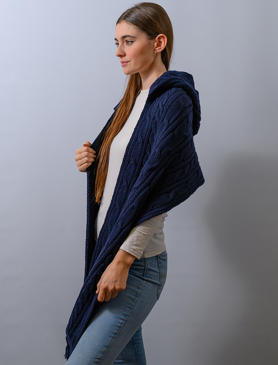 Aran Cashmere H‎‎ooded Sc‎ar‎f Sha‎‎w‎l