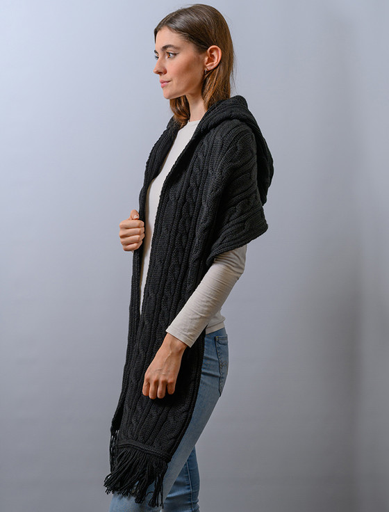 Aran Cashmere H‎‎ooded Sc‎arf S‎ha‎wl