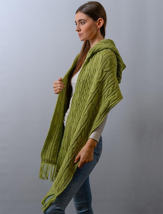 Aran Cashmere Hooded Scarf Shawl