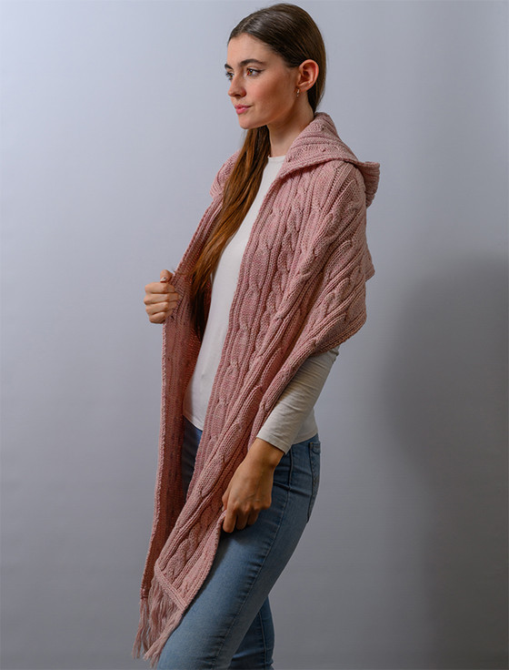 Aran Cashmere H‎ooded Scarf Sha‎wl
