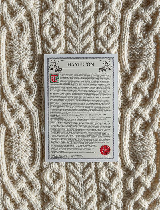 Aran Cashmere Hamilton Clan Aran Throw