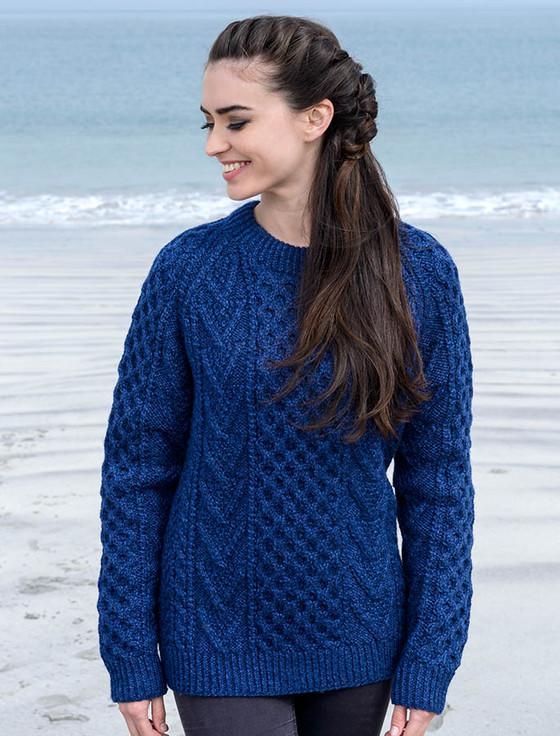 aran cashmere Hand-knit Chevron Stitch Sweater ‎‎‎