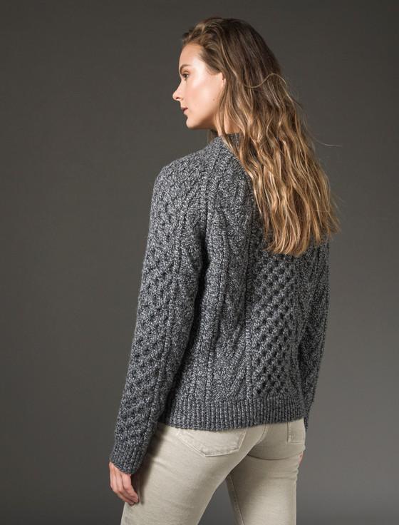Aran Cashmere Hand-knit Chevron Stitch Sweater ‎