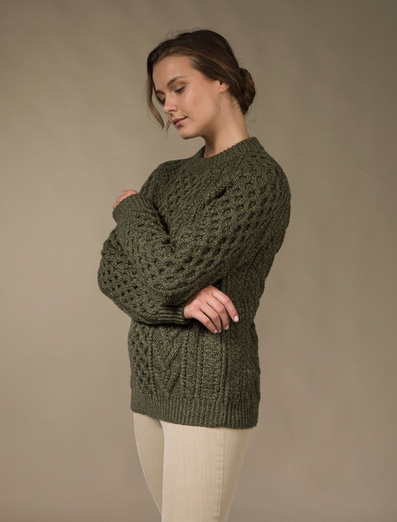 Aran Cashmere Hand-knit Chevron Stitch Sweater ‎‎‎‎‎