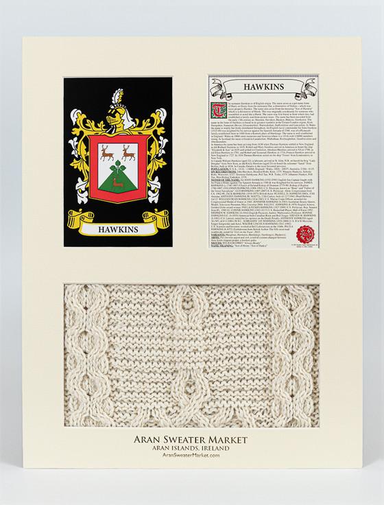 Aran Cashmere Hawkins Clan Aran & History Display