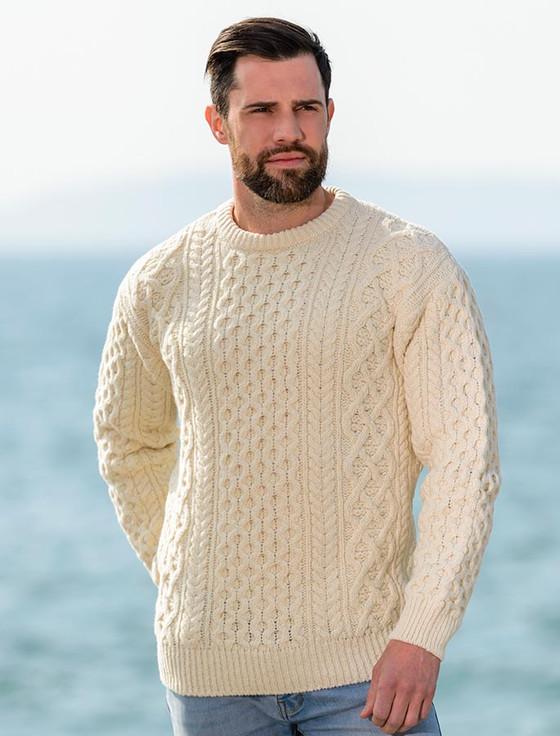 Aran Cashmere Heavyweight ‎Merino Wool Aran Sweater