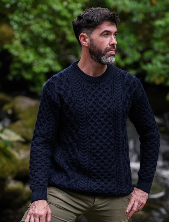 aran cashmere Heavyweight Merino Wool Aran Sweater‎‎‎