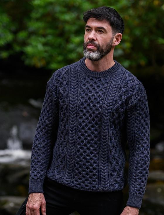 aran cashmere Heavyweight Merino Wool Aran Sweater‎