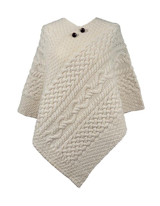 aran cashmere Hegarty Clan Aran Poncho