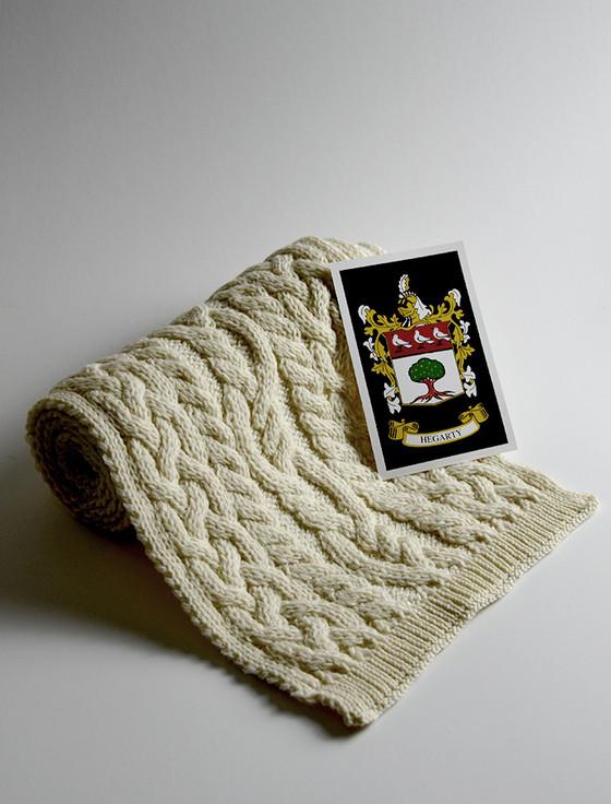 aran cashmere Hegarty Clan Scarf