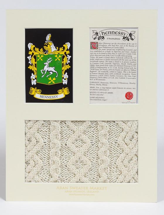 Aran Cashmere Hennessy Clan Aran & History Display