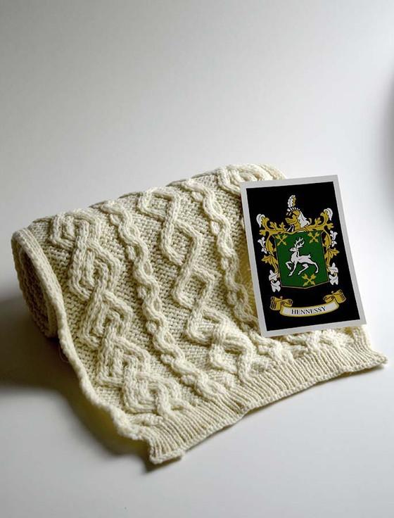 aran cashmere Hennessy Clan Scarf