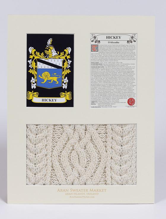 Aran Cashmere Hickey Clan Aran & History Display