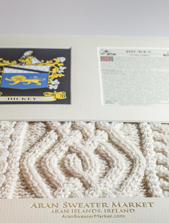 Aran Cashmere Hickey Clan Aran & History Display