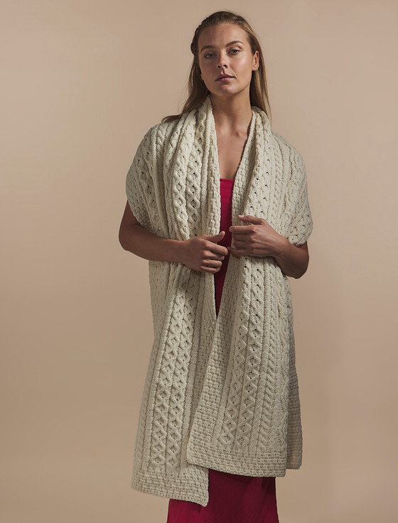 Aran Cashmere Hickey Clan Aran Wrap