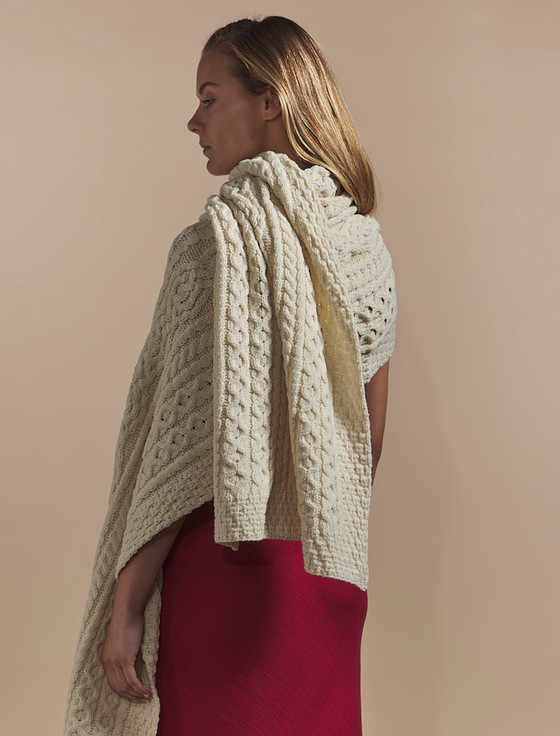 Aran Cashmere Hickey Clan Aran Wrap