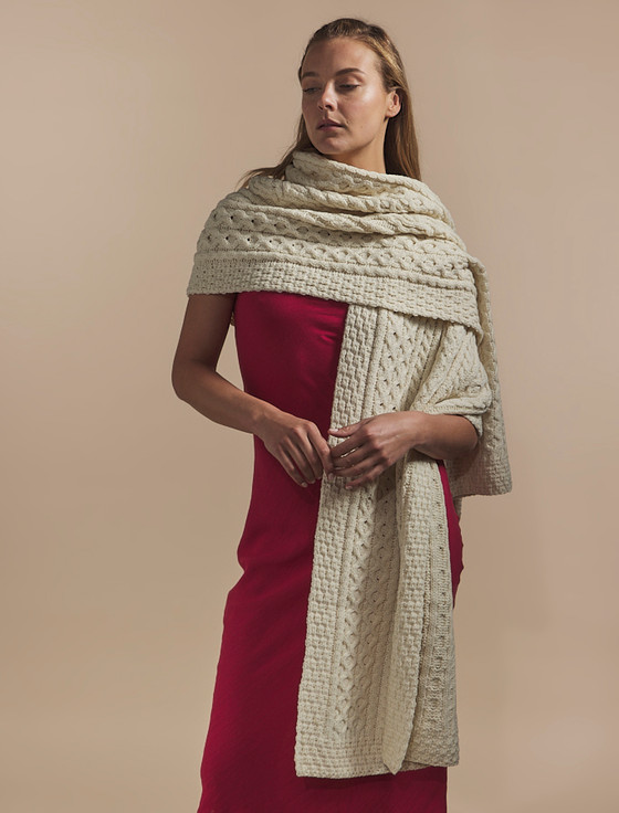 aran cashmere Hickey Clan Aran Wrap